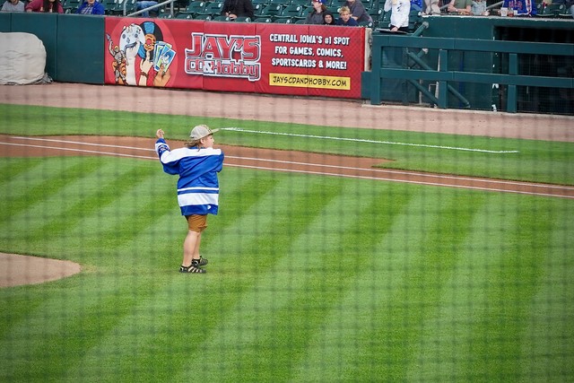 Flynn throws the first pitch