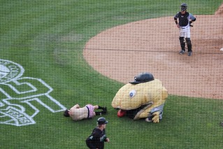 Baseball - Roger Clamens barfin out the bat boy