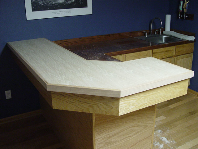 Bar Top sitting on the frame