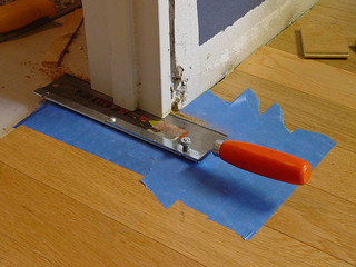 Cutting the laundry door jam