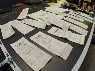 Where I've thrown my building receipts for the last month