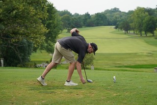 Carson steps up to the tee