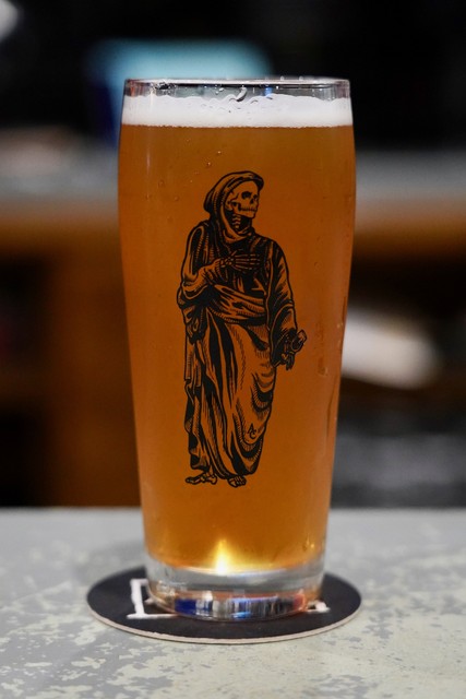 A pint at Angry Chair Brewing