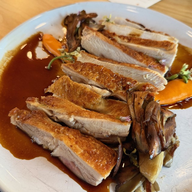 Skin on chicken with mushrooms and such. Incredible.