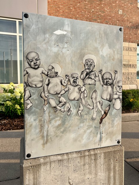 Utility panel street art