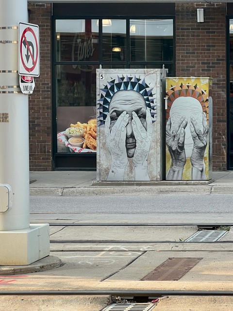 Utility panel street art