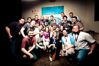 A bunch of DM and Dwolla peeps at the Big Omaha pre-party
