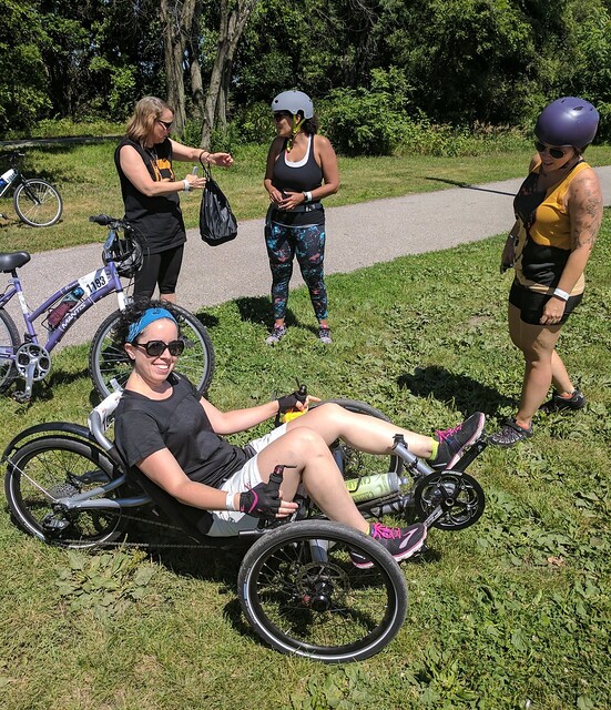Elizabeth trying out the catrike