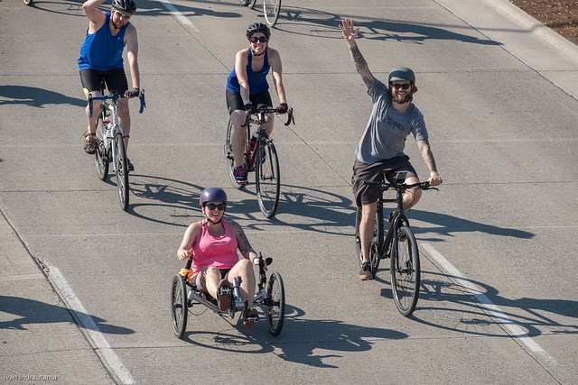 Biking past Ivan and family!