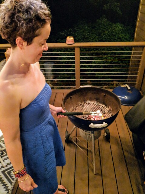 Roasting marshmallows on the grill, heh