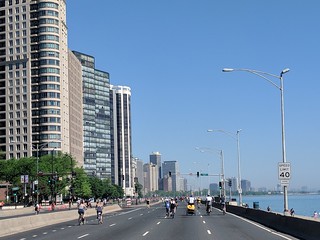 Biking - The morning silence of Lake Shore Drive without cars was pretty remarkable