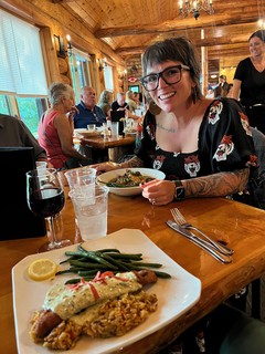 Mexican style walleye and beef stew. Very, very tasty.