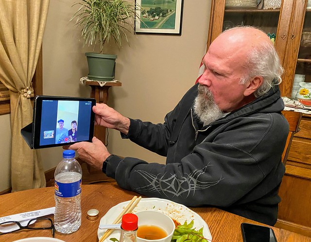 Facetiming with Vic and Chris