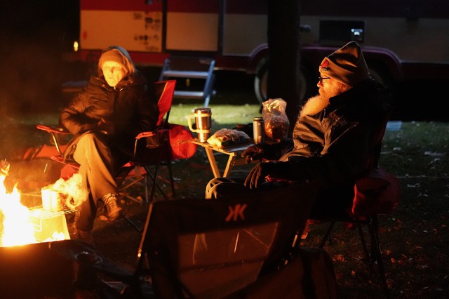 Keepin warm around the fire