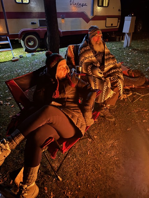 Keepin warm around the fire