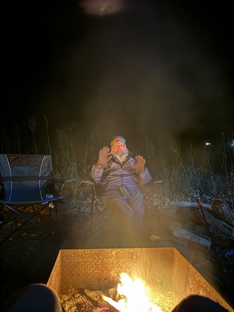 Talkin shit and tryin to stay warm