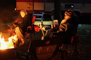 Keepin warm around the fire