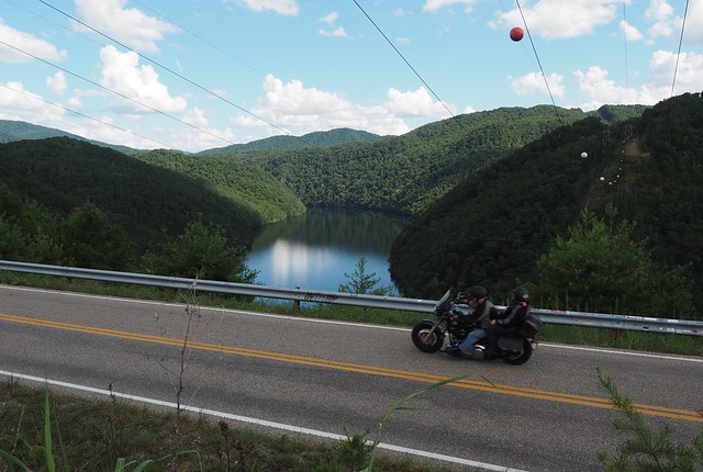 Looking out over Calderwood Lake along the Tail of the Dragon