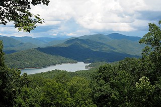 Looking out over what I believe is Fontana Lake