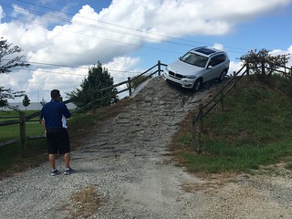 That passenger side rear tire is about 3 feet off the ground right now