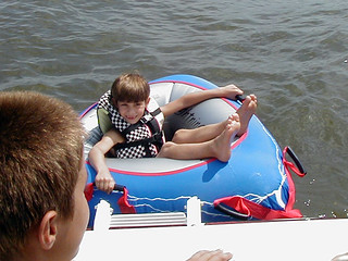 Gabe about to go tubing