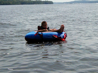 Anthony about to go tubing