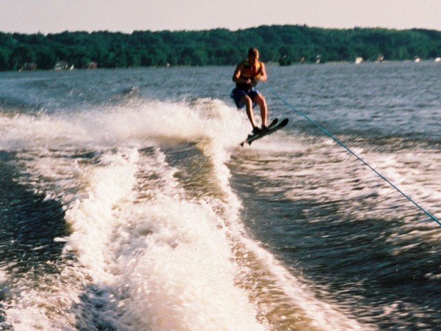 Boone jumping the wake