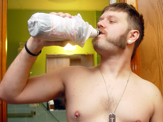 New Facial Hair - and a 40 of Budweiser in a plastic sack