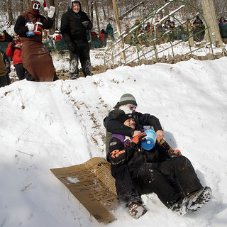 Bock Fest - Mr Hankey, waving on the Sledders