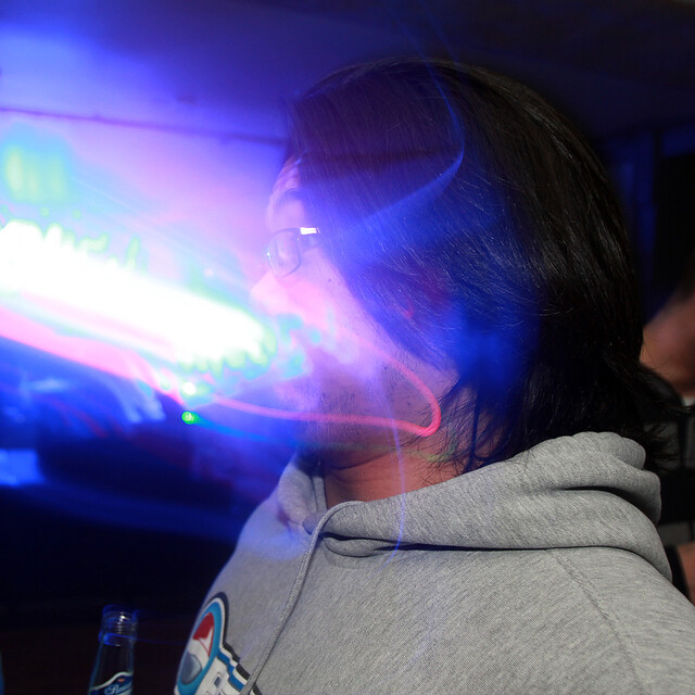 Nathan spewing lasers