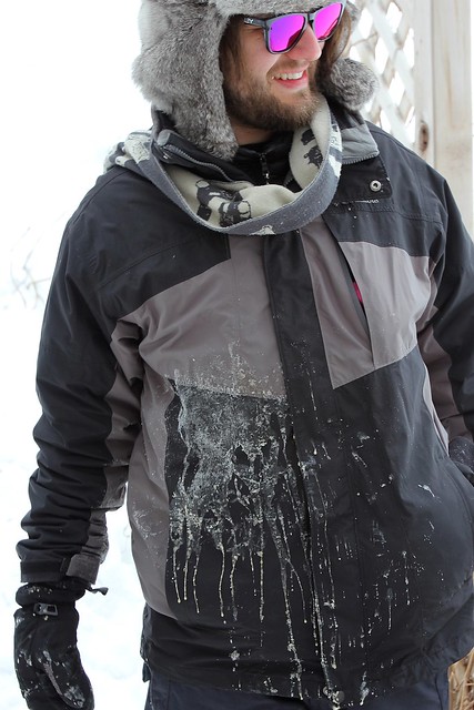 Spilt beer. Instantly frozen.