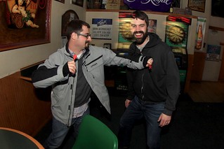 Jeff trying to play darts