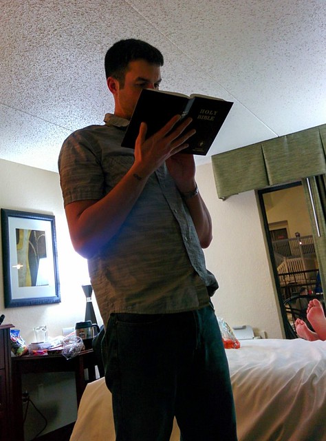 Reading some Bible verses before dinner