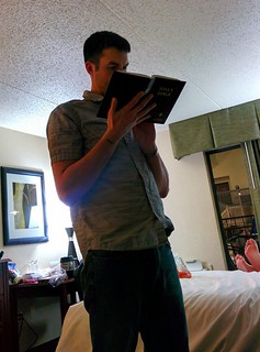 Reading some Bible verses before dinner