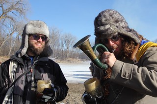 Lex shows off his progressing horn skills