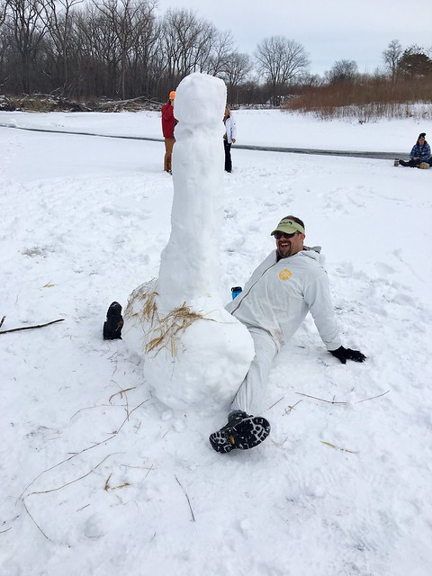 Havin a seat by the snowman