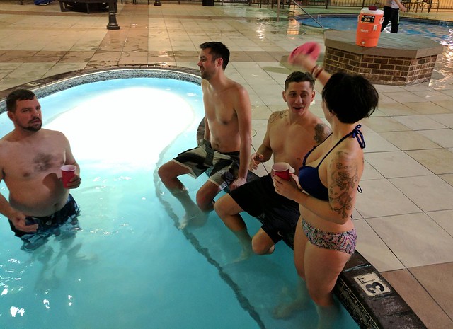 Kickin things off in the hot tub