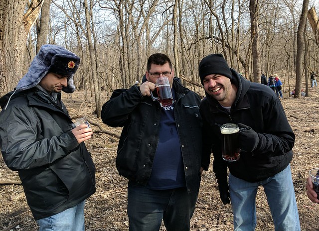 We told Kevi security was coming for him because he threw that log. He got a bit nervous, but just played it cool.