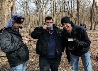 We told Kevi security was coming for him because he threw that log. He got a bit nervous, but just played it cool.