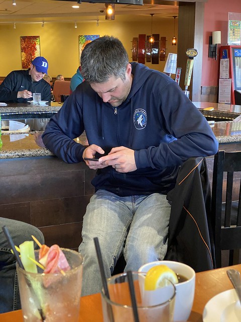 Josh checkin his facebook