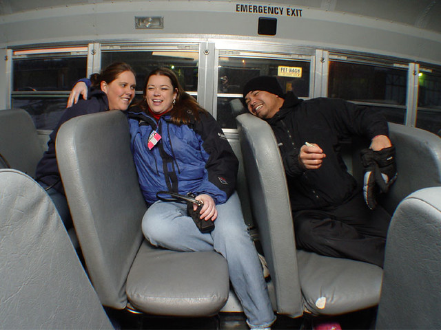 Nathan found a bus driver to take us downtown