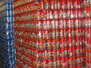Bock Fest - Empty Schell cans waiting to be filled