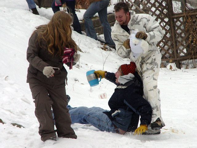 Playing in the snow