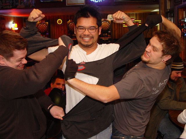 Ripping Nathan's Sweatshirt off.