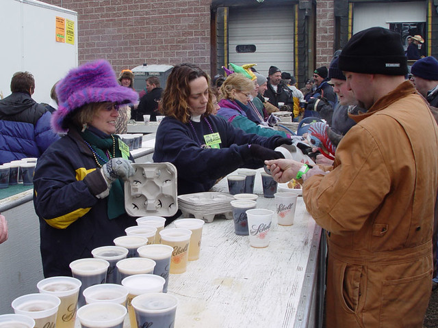 Chuck getting some beers