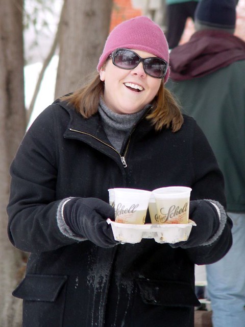 At least some is staying in the glasses...