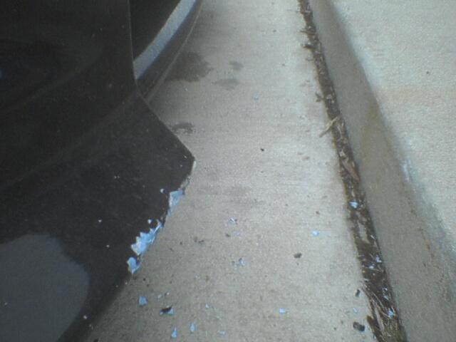 He claims he didn't hear it break and yet he backed away from the curb for some reason, hmmm.