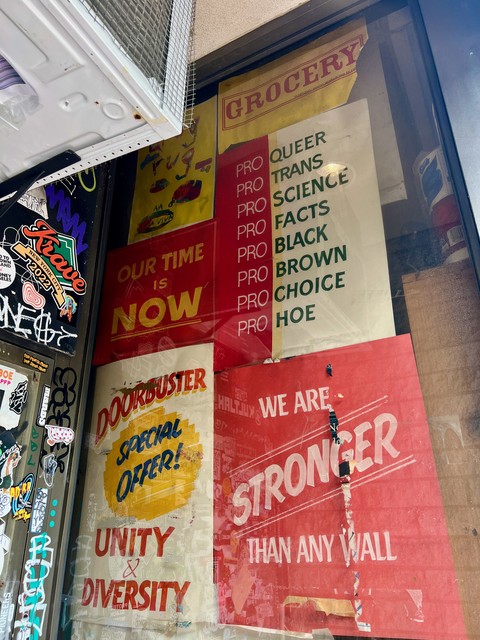 Some fun signage outside of the Bodega