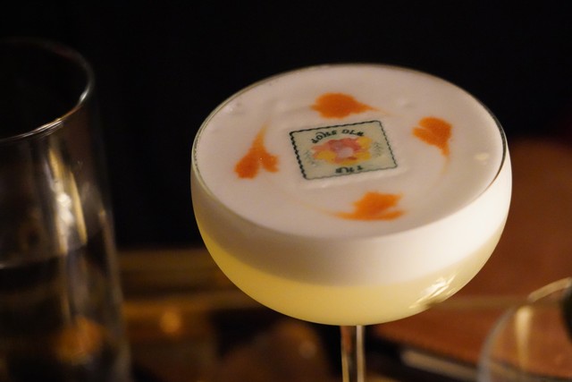 Kari's cocktail had a dang stamp on it