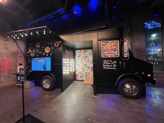 This selfie booth at the Moxy just had a holder for your cell phone, lol